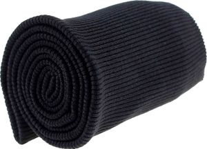 15x80cm Bündchen Strickbündchen Bündchenstoff 6% Elasthan Bündchenstoff gerippt, Farbe:schwarz
