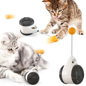 Katzenspielzeug für Innenkatzen Interaktives Rollenkatzenspielzeug mit Katzenminze Federball Balance Cat Chasing Toy