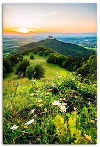 ARTland Leinwandbild Burg Hohenzollern bei Sonnenuntergang Größe: 60x90 cm