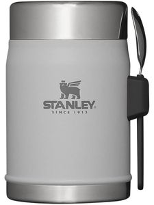 Stanley Classic Legendary Thermobehälter für Essen mit Spork 400 ml - Hält 7 Stunden Heiß oder Kalt - Edelstahl Thermo Lunch Box - BPA-Frei - Spülmaschinenfest - Ash