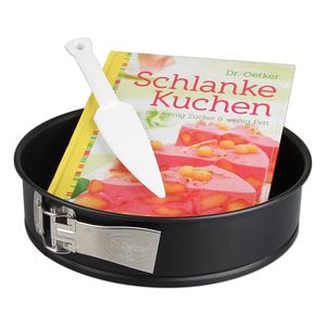 Dr. Oetker Schlanke-Kuchen-Set, Springform 26 cm, Kuchenlöser und Backbuch