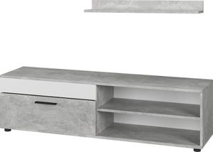 Vicco Lowboard & Regal Berno, mit 1 Klappe, Beton/Weiß
