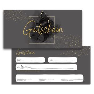 Blanko Gutscheine zum selber Ausfüllen - Hochwertige Gutscheinkarten für Unternehmen, Firmen & Gastronomie (50x Stück, Gold)