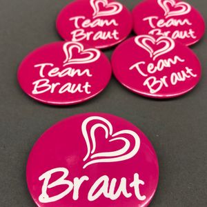 Oblique Unique Button Set JGA Junggesellinnenabschied - 1x Braut / 9x Team Braut