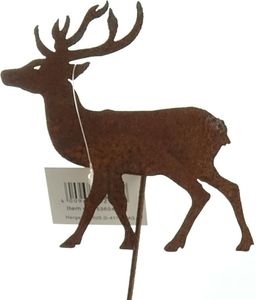 Weihnachtsdeko Rostiger Hirsch-Stecker 10 cm - Metall Weihnachtsdeko Rostiger Hirsch-Stecker 10 cm - Metall