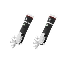 Panta Safe Guard Doppelpack | LED-Taschenlampe inkl. Multifunktionswerkzeug | 1200 Lumen | Multitool | Mini-Werkzeugset Schraubendreher, Schere, Flaschenöffner, Dosenöffner, Messer, Schraubenschlüssel