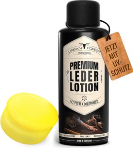 Pflegemittel für Ledersofa I Lederlotion für Ledercouch I Milde Lederpflege Leder Lotion inkl. Schwamm von URBAN Forest 500 ml