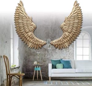 Engelsflügel Wanddeko Wandhänger Wandskulptur   Flügel Gold 38x100cm   für Schlafzimmer