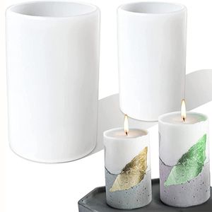 2 Stück Kerzenform DIY Silikonform Kerzen, Zylinder Kerzenform Silikon, Kerzengießform für Handgefertigte Seife, Duftkerzen