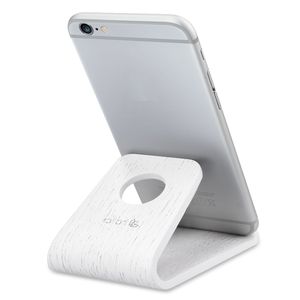 kalibri Handy Halterung Smartphone Ständer - Universal Halter kompatibel mit iPhone Samsung iPad Tablet u.a. - Tisch Stand Dock in Echtholz Weiß