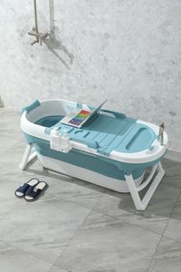 Schwänlein® Faltbare Badewanne Erwachsene 140cm | Ideal für kleine Badezimmer |mit Seifenkorb, Nackkissen, Praktisch und Tragbar