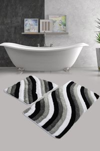 Mijolnir, Colorful - Grey, Badematten, Mehrfarbig, Acryl, 60 x 100 cm