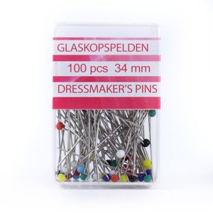Glaskopfstecknadeln, 100 Stk.