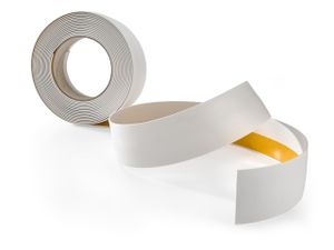 QUEST PVC PVC Abdeckleiste Selbstklebend Kunststoffleiste Flachprofil Flachleiste 50mm, 5m, weiß