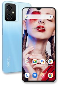OSCAL C70 Smartphone Ohne Vertrag, 6.56 Zoll, 6GB RAM+128GB ROM(2TB erweiterbar), 50MP+8MP Kamera, 5180mAh,Dual SIM, Face ID, Fingerprint, Blau