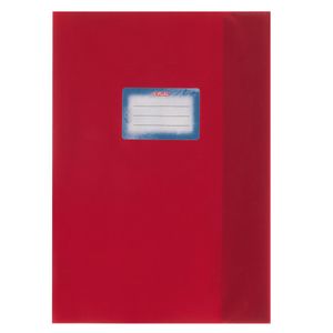 5 Herlitz Heftumschläge / Hefthüllen DIN A4 / Baststruktur / Farbe: rot