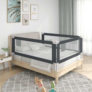 vidaXL Ochranný kryt postele pre batoľatá Dark Grey 200x25 cm Látka