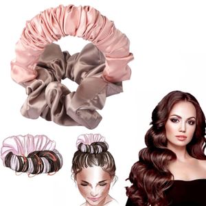 INF gumička na vlasy na natáčanie vlasov ružová/hnedá