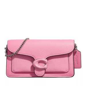 Coach Leather Covered C Closure Tabby Chain Clutch Vivid Pink