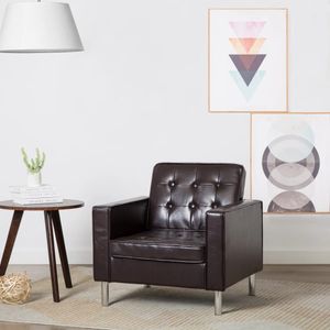 【Neu】Sessel Sessel Braun Kunstleder Gesamtgröße:75 x 70 x 75 cm BEST SELLER-Möbel-Stühle-Sessel im Landhaus-Stil