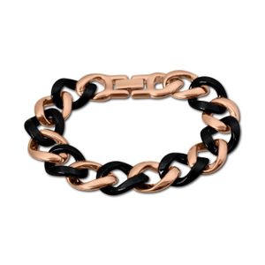 Amello Panzer Armband rosegold schwarz Damen Schmuck Edelstahl D2ESAX20S8