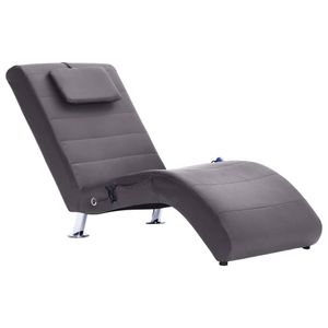 Wohnzimmer Relaxliege - Massage Chaiselongue Loungesofa Luxus&mode mit Kissen Grau Kunstleder,144x59x79cm