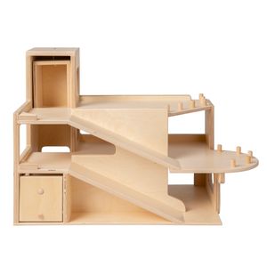 Van Dijk Toys Holzspielzeug Garage 2 Etagen und Aufzug - Natur (Kinderbetreuung Qualität)