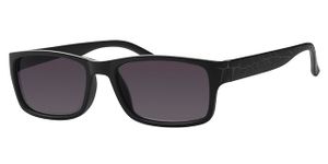 GKA Sonnenbrille schwarz 1,5 Dioptrien mit Sehstärke und Federbügel Bügel mit Schlangenmuster Sonnenlesebrille Nerd  Lesebrille getönt graue Gläser