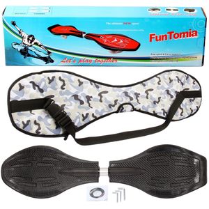 FunTomia® Waveboard mit LED Rollen & Tragetasche Carbon - 2877