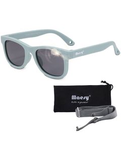 Maesy Baby Sonnenbrille 0-2 Jahre - Flexibel biegbar - Gummiband - Polarisierter UV400 Schutz - Jungen und Mädchen – Quadratisch - Indi – Blau