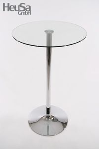 Bistro-Tisch transparent, Glasplatte rund 102 cm - 'Berlin'