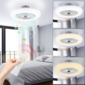 SWANEW 80W Deckenventilator Timer Kühler Beleuchtung Lüfter LED Weiß Fan Leuchte Zimmer