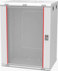 MK-Digital Netzwerkschrank 19 Zoll 16HE (Serverschrank mit Glastür, Wandmontage, BxTxH-600x450x785mm)