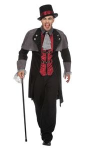 Herren Kostüm Vampir Graf Dracula Mantel Halloween Gr.48
