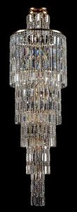 Casa Padrino Barock Kristall Decken Kronleuchter Gold 51,5 x H 175 cm Antik Stil - Möbel Lüster Leuchter Hängeleuchte Hängelampe