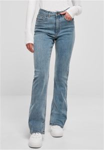 Dámské kalhoty Urban Classics Ladies Highwaist Straight Slit Denim Pants tinted lightblue washed - 28