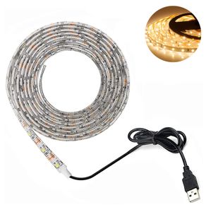 2m LED Streifen SMD 2835 Wasserdicht USB TV Hintergrundbeleuchtung Lichtband Lichtleiste, Warmweiß