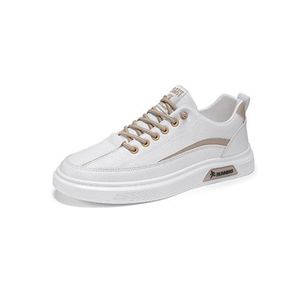 Herren Sneaker Skateschuhe Schnüren Mode PolyurethanHalbschuhe Leichte Freizeit Turnschuhe  Weiß Khaki,Größe:EU 41
