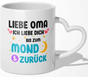 22Feels Oma Geschenk Geburtstag Grossmutter Tasse Rentnerin Kaffeetasse Frauen Weihnachten Haferl Beste Grosseltern (Herzhenkel Weiss)