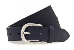 H.I.S Leder Gürtel 30mm Leather Belt W90 Navy blau