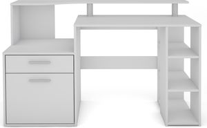 HOMEXPERTS Schreibtisch LARRY, Breite 140 cm, in weiß, mit viel Stauraum