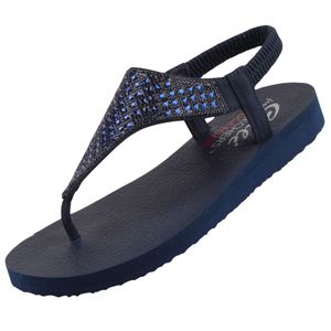 Skechers Meditation Rockstar Damen Zehentrenner Blau