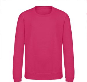 Just Hoods Jungen Sweatshirt Kinder Sweat Shirt Pulli Sweater Pullover, Größe:1/2, Farbe:Hot Pink