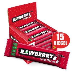 RAWBERRY Goji-Beere, ohne Zuckerzusatz, Glutenfrei, Nussriegel, Vegan Snack (15 x 33g)