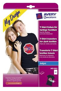 Avery Zweckform MD1003 Textilfolien für farbige Textilien, 210 x 297 mm, 4 Blatt