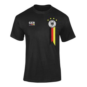 Deutschland Trikot schwarz - Gr. XL - T-Shirt Herren & Damen - Fanartikel EM WM