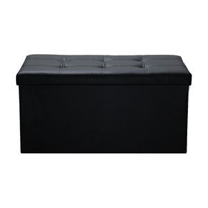 Wolketon sitzbank sitzhocker faltbare Sitztruhe sitzbox mit stauraum schwarz Belastbarkeit 300 kg, 76 * 38 * 38cm