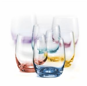 Wassergläser Bohemia Kristall, Whiskygläser, Model Spectrum, Mehrfarbig, 300 ml, 6er Set