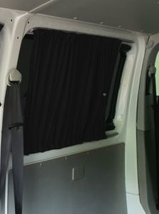 Maß Gardinen für VW T5 T6 Transporter Caravelle nur für 3 Fenster (716-1) in Schwarz