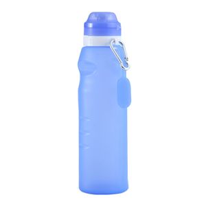 600 ml Wasserflasche Lebensmittelqualität Starkes Konstruktion Silikon Einfach zu transportierbares Wasserbecher für Zuhause-Blau